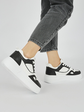 Black and White Platform Sneakers