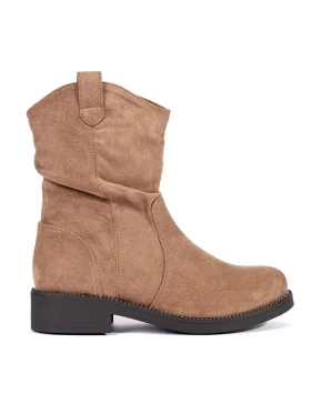 Dark Beige Suede Cowboy Boots