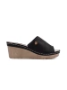 Women's black wedge sandals