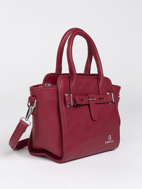 Red Handbag with Silver Accents