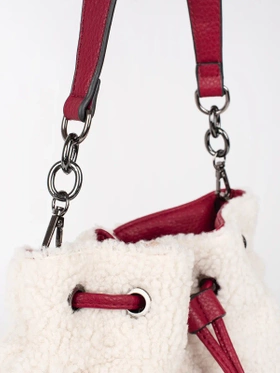 Cozy Shearling Red Handbag