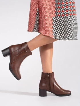 Sergio Leone Chocolate Heeled Ankle Boots