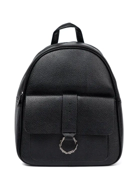Black Women's Eco-Leather Backpack