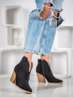 Suede Western Block Heel Boots