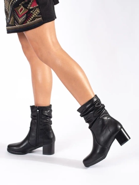 Black Leather Slouchy Ankle Boots by Sergio Leone