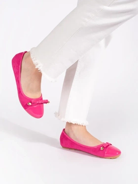 Pink Glossy-Toe Ballet Flats