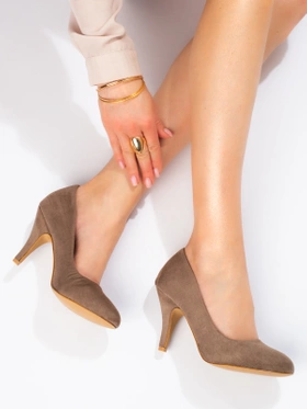 Classic Suede Brown Heels