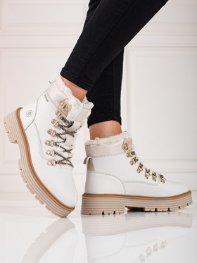 White ankle boots