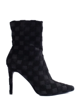 High-Fit Black Stiletto Ankle Boots