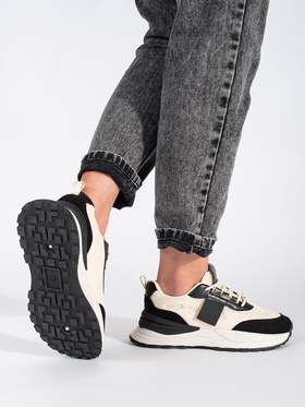 Black and Beige Sneakers