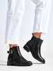 Classic Black Ankle Boots with Buckle