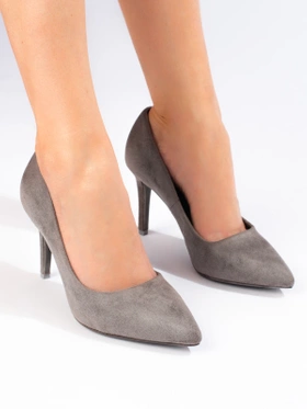 Suede Gray Stiletto Heels