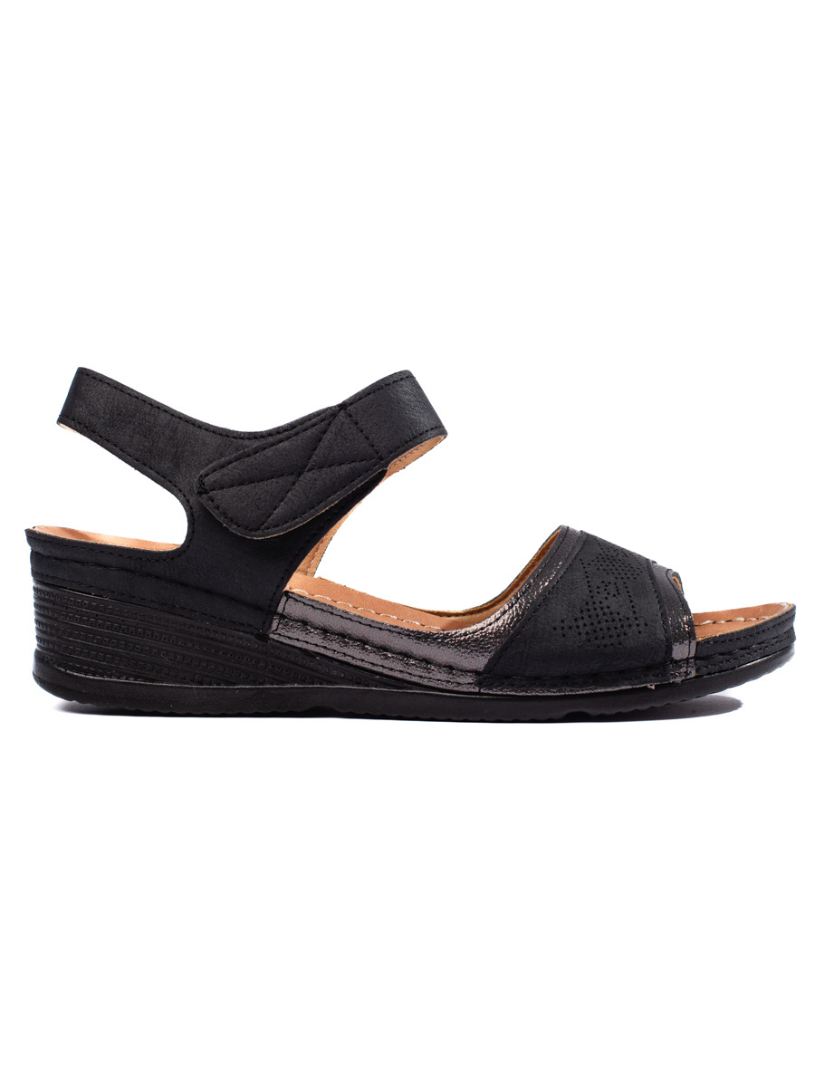 Chic Black Velcro Sandals