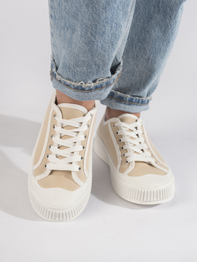 Beige Platform Sneakers