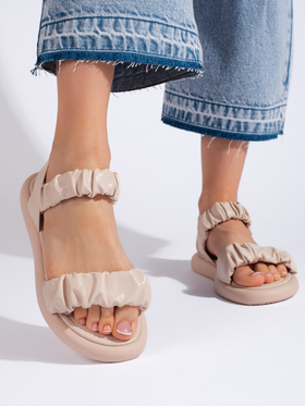 Beige Comfy Slip-On Sandals