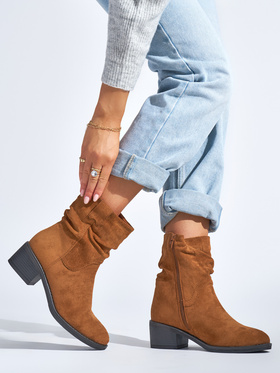 Chic Brown Cowboy Ankle Boots