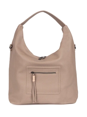 Beige Shoulder Bag with Adjustable Strap