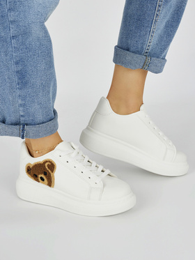 White Sporty Bear Sneakers