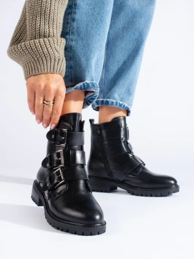 Cozy Black Buckle Boots