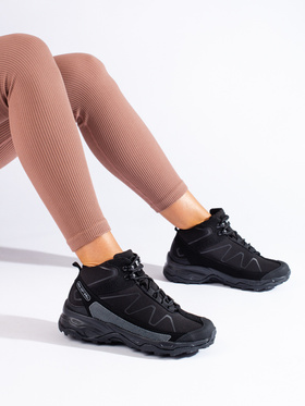 Black High-Top Trekking Sneakers