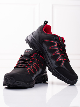 Black and Red Softshell Outdoor Trekking Shoes