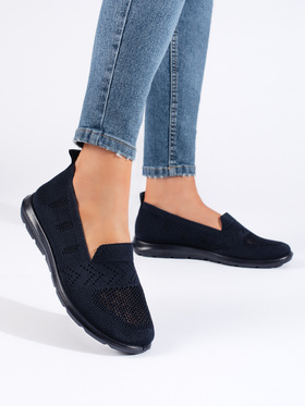 Cozy Navy Textile Slip-Ons