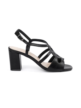 Women's Black Heeled Sandals