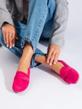 Fuchsia Suede Comfort Loafers