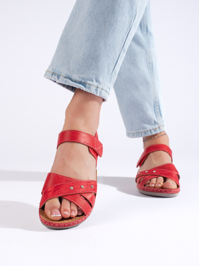 Lightweight Red Platform Sandals