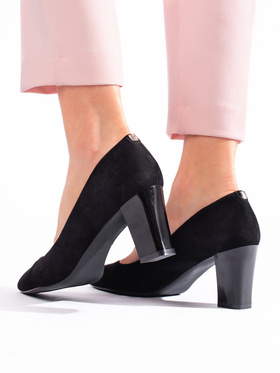 Sergio Leone Black Block Heel Shoes