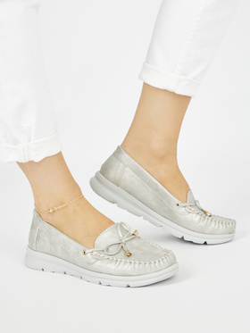 Silver Comfort Eco-Leather Loafers