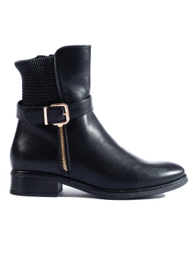 Ankle-High Black Flat Boots