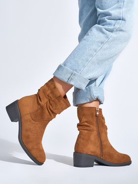 Chic Brown Cowboy Ankle Boots