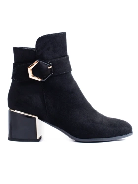 Chic ankle boots with a low block heel made from eco-friendly suede