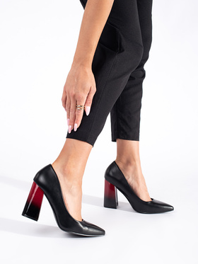 Black Block Heel Pumps