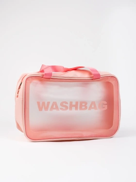 Clear Pink Makeup Bag