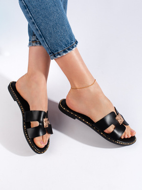 Black Comfy Slide Sandals