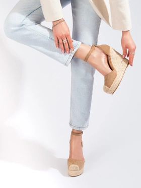 Stylish Beige Wedge Espadrilles