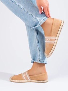 Suede Espadrilles in Beige by Vinceza