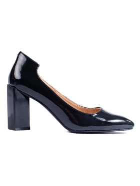 Black Block Heel Pumps