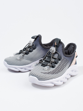 Children's Grey Fabric Sports Shoes