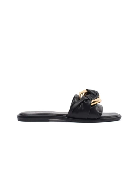 Women's flat flip-flops black