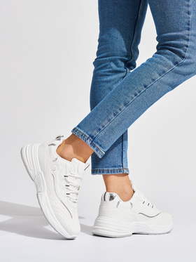 White Chunky Sole Sneakers