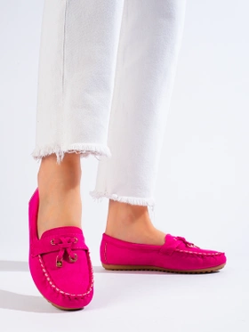 Pink Suede Loafers