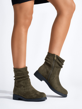 Deep Green Cowboy Ankle Boots