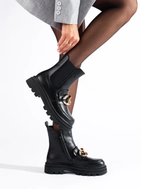 Platform Boots with Chain Detail