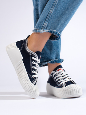 Shelovet Navy Low-Top Sneakers