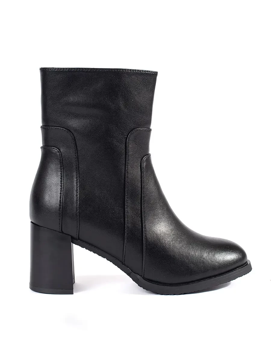 Sergio Leone Black Leather Ankle Boots with Block Heel