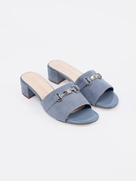 Sergio Leone blue heeled flip-flops