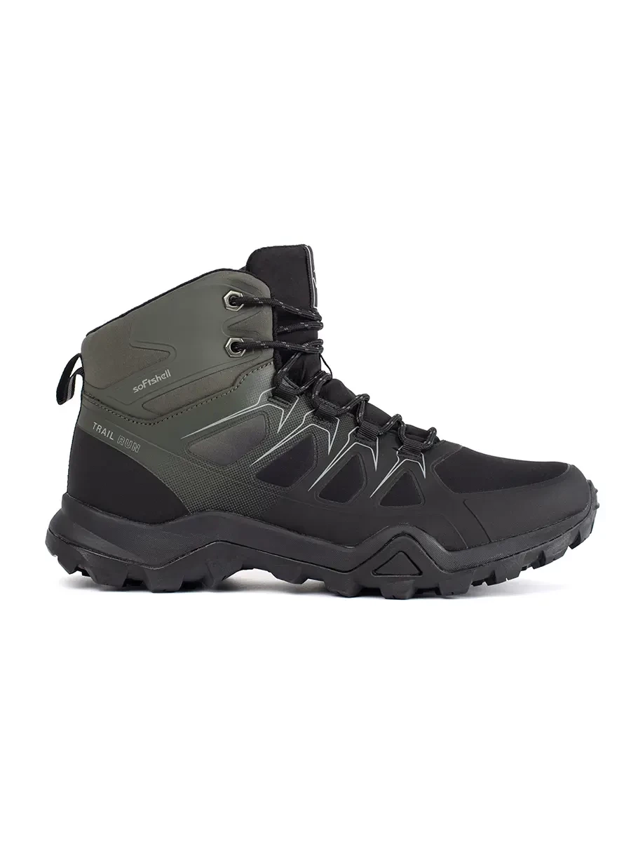 Black and Green High Trekking Boots